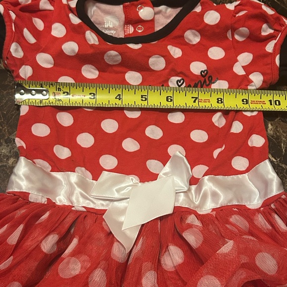 Disney Long sleeve Red Polka Dot Kids Minnie Mouse Dress - size 24 months - Picture 4 of 8